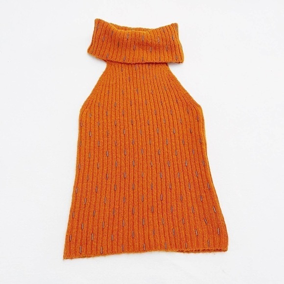 Laundry Sleeveless Sweater Metallic Accents Orange SZ S  SZ S - Picture 4 of 4